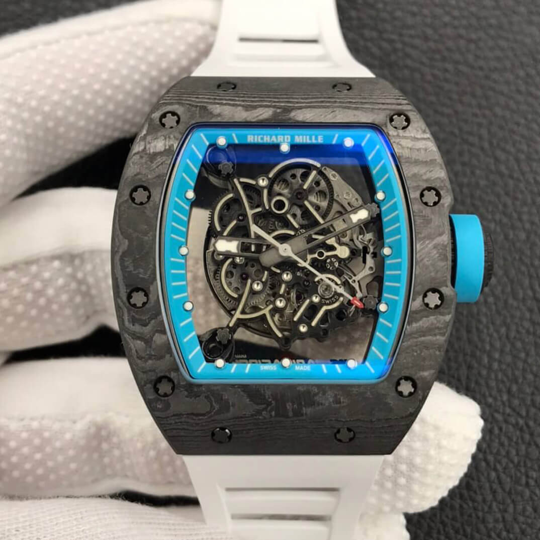 Replica Richard Mille RM055 1:1 Best Edition ZF Factory Carbon Fiber Skeleton Dial