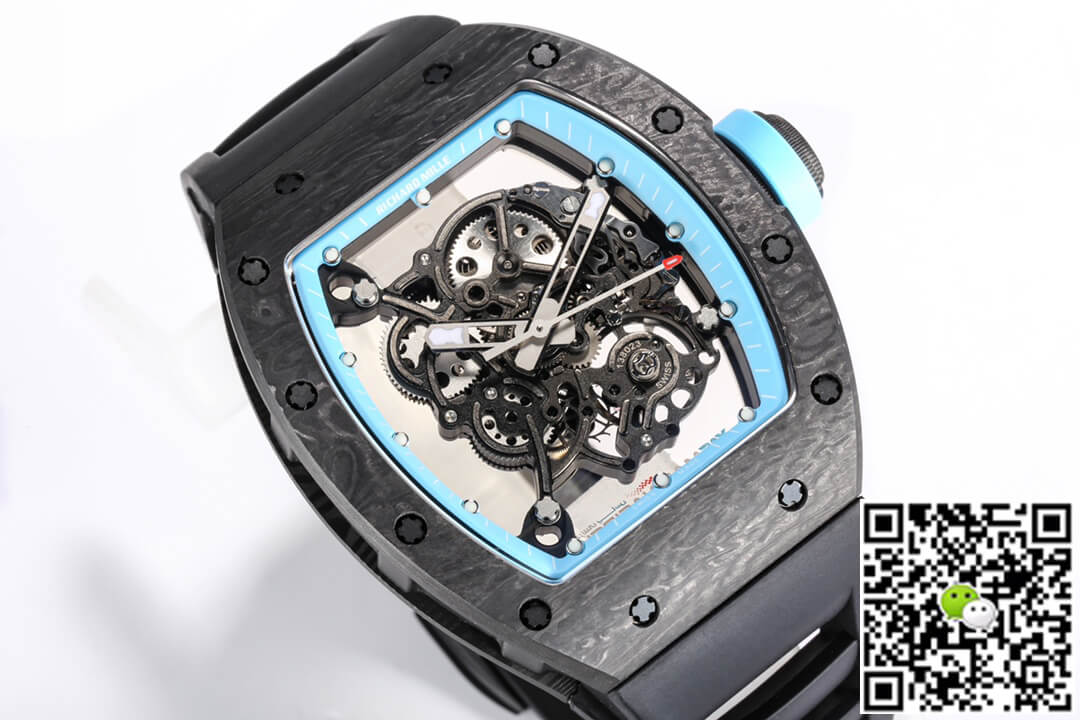Replica Richard Mille RM055 NTPT 1:1 Best Edition BBR Factory Black Rubber Strap