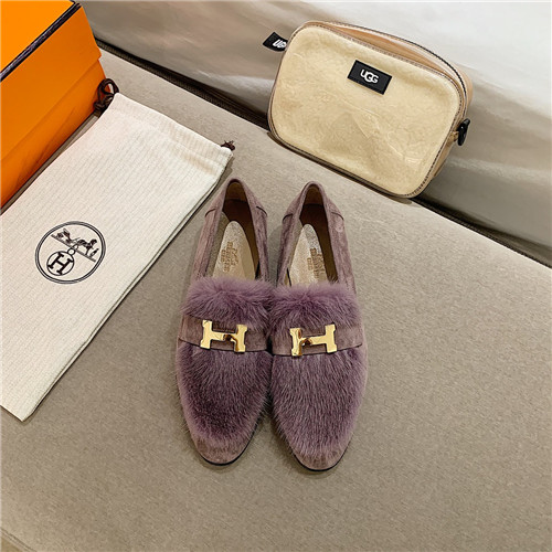 Best Replica hermes sheepskin mink loafers - Colareps