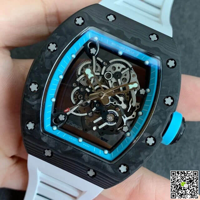 Replica Richard Mille RM055 1:1 Best Edition KV Factory V2 Carbon Fiber Rubber Strap