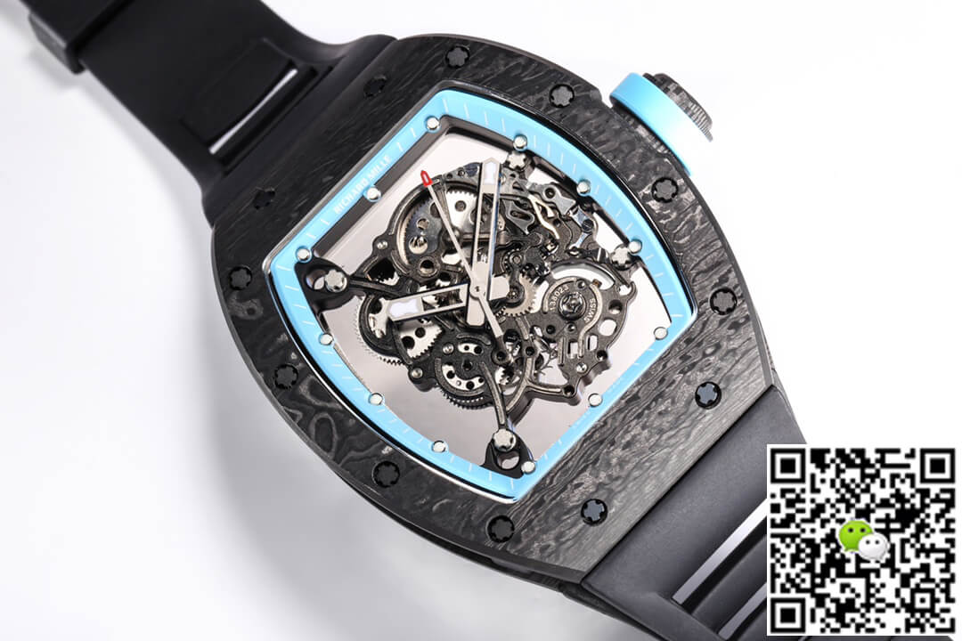 Replica Richard Mille RM055 NTPT 1:1 Best Edition BBR Factory Black Rubber Strap