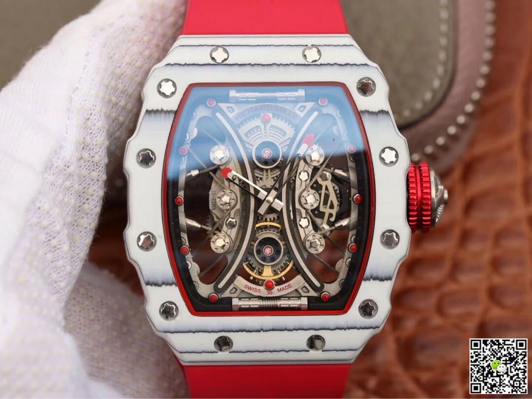 Best Replica Replica Richard Mille RM53-01 1:1 Best Edition KV Factory TPT Carbon Fiber Red Strap - Colareps