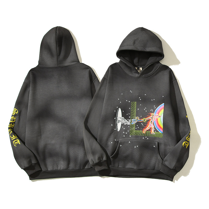 Best Replica Vintage Aged Time Warp Arm Embroidered Letter Sweatshirt Hoodie - Colareps