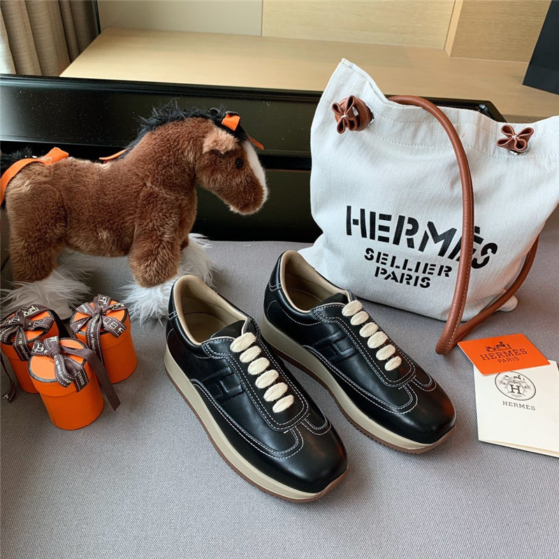 Best Replica Hermes Birkin Replica vintage sneakers Black - Colareps