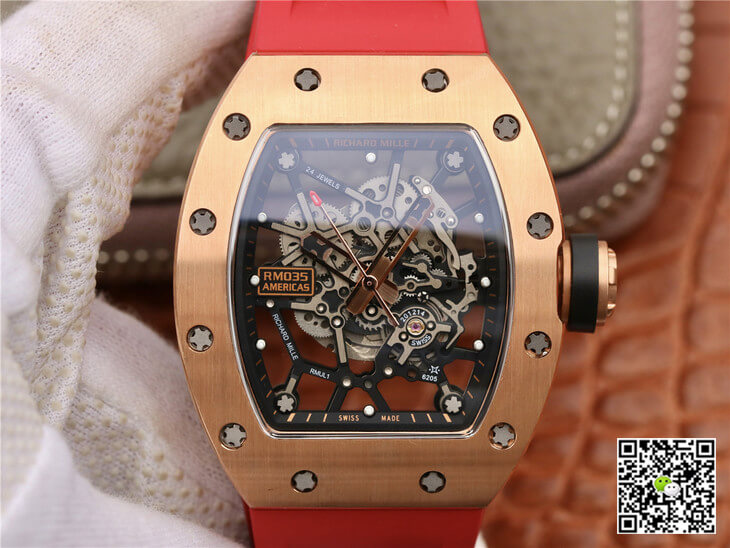 Best Replica Replica Richard Mille RM035 Americas KV Factory 1:1 Best Edition Rose Gold - Colareps