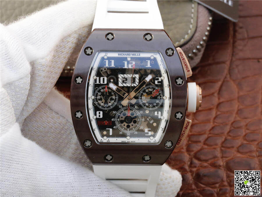 Best Replica Replica Richard Mille RM011 1:1 Best Edition KV Factory Ceramic White Strap - Colareps