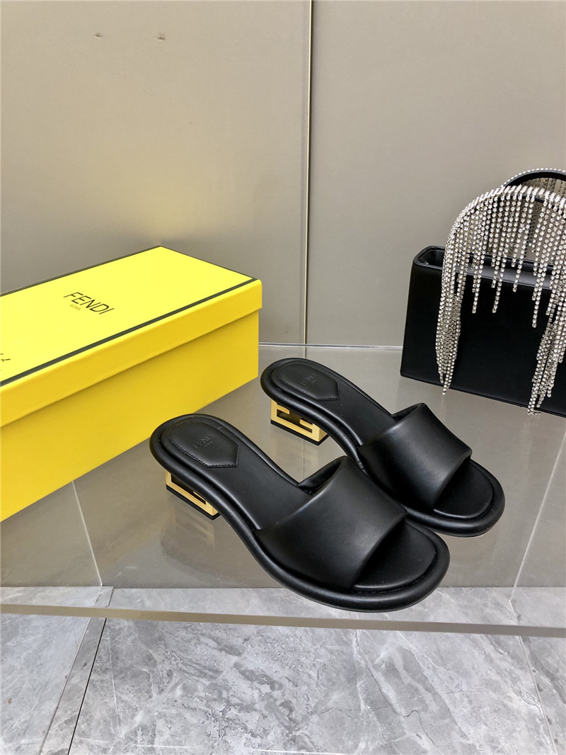 Best Replica fendi FF chunky heel slippers - Colareps