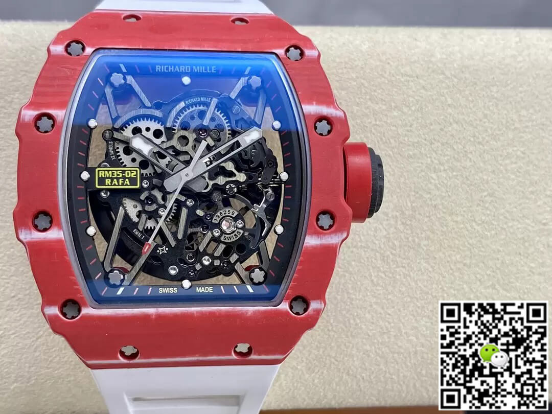 Best Replica Richard Mille Replica RM35-02 1:1 Best Edition T+ Factory NTPT Carbon Fiber White Strap - Colareps