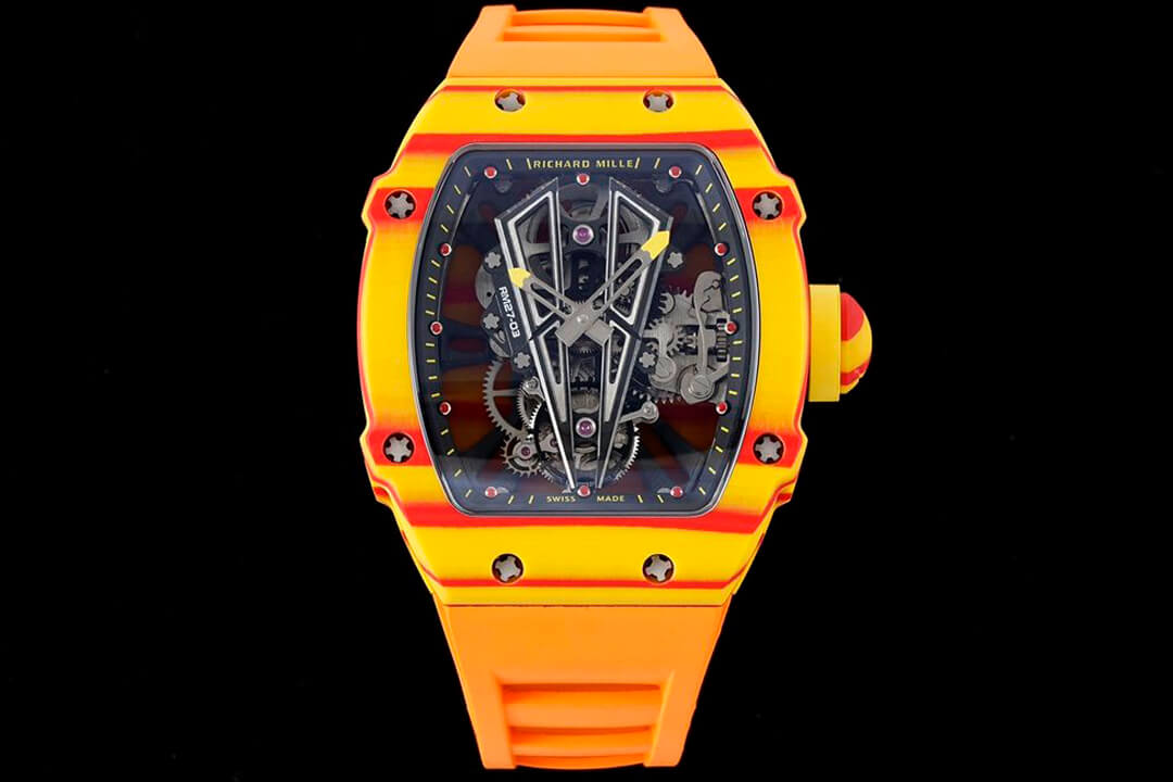 Replica Richard Mille RM27-03 Rafael Nadal Tourbillon 1:1 Best Edition RM Factory Orange Rubber Strap