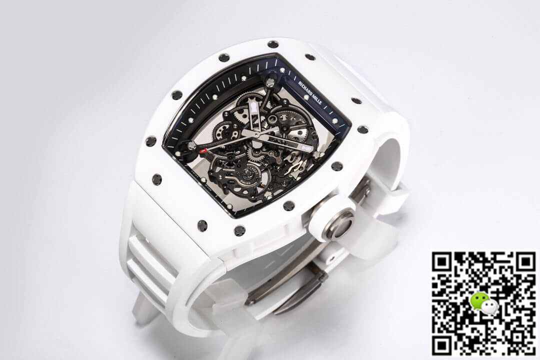 Replica Richard Mille RM-055 1:1 Best Edition BBR Factory V2 White Ceramic Case