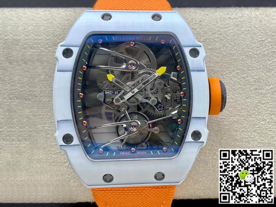 Best Replica Replica Richard Mille RM27-02 1:1 Best Edition RM Factory Skeleton Tourbillon Orange Strap - Colareps