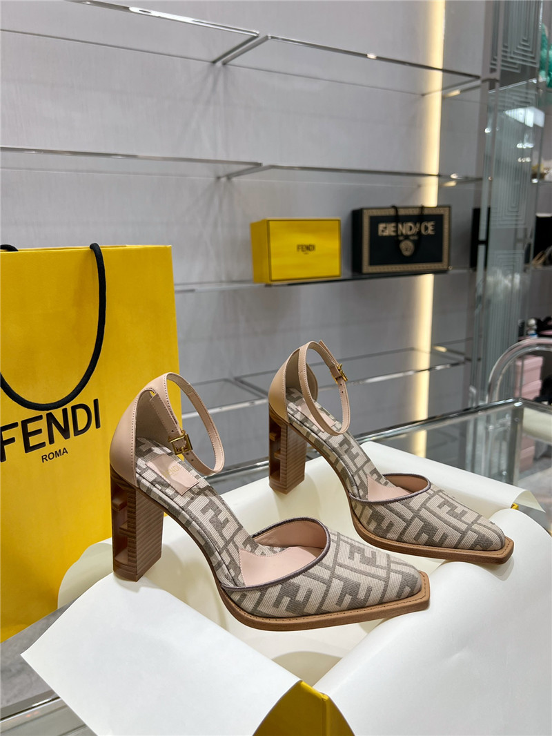 Best Replica fendi square toe FF hollow heel court shoes - Colareps