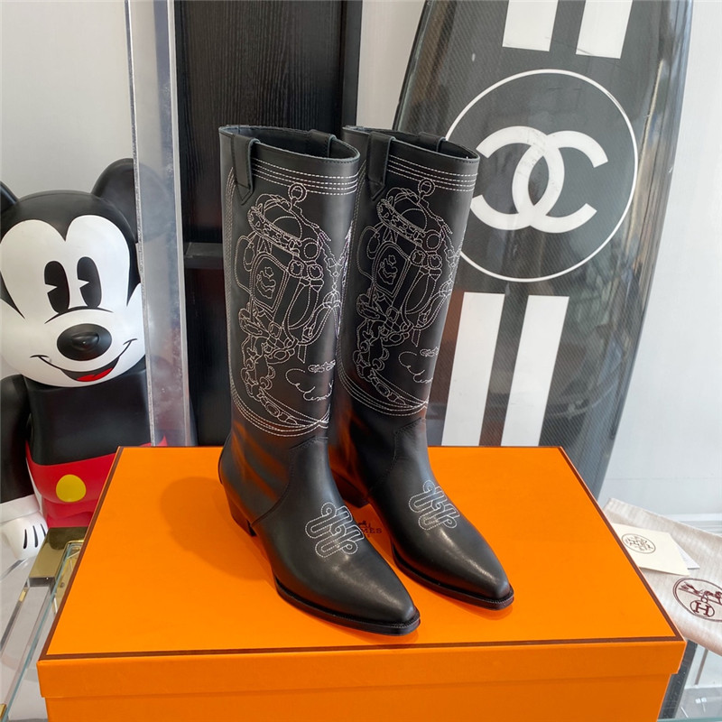 Best Replica hermes embroidered long boots - Colareps
