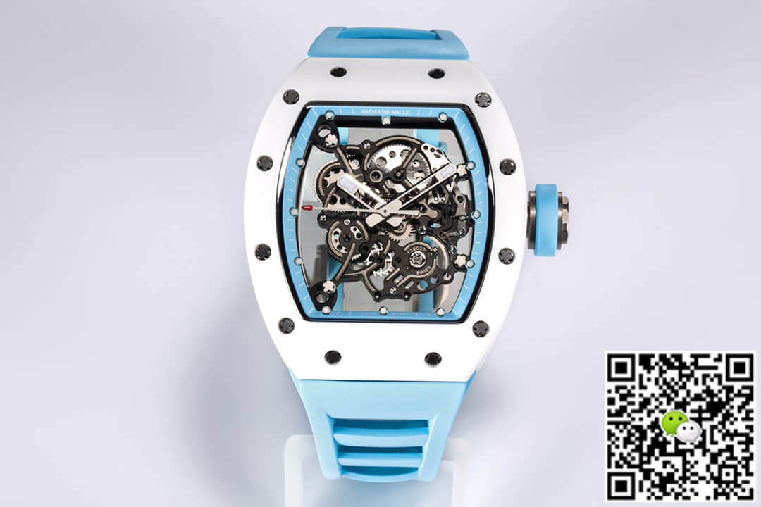 Best Replica Replica Richard Mille RM-055 1:1 Best Edition BBR Factory Ceramic Case Blue Strap - Colareps