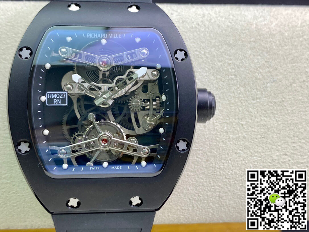 Best Replica Replica Richard Mille RM027 1:1 Best Edition EUR Factory Transparent Black Dial - Colareps