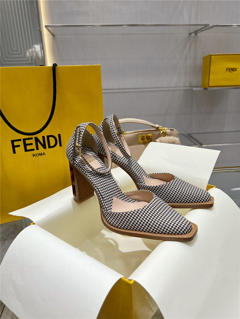 Best Replica fendi square toe FF hollow heel court shoes - Colareps