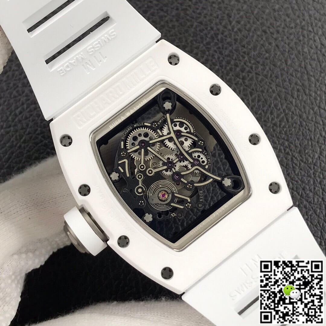 Replica Richard Mille RM055 1:1 Best Edition ZF Factory White Ceramic