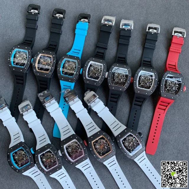 Replica Richard Mille RM055 1:1 Best Edition KV Factory V2 Carbon Fiber Rubber Strap