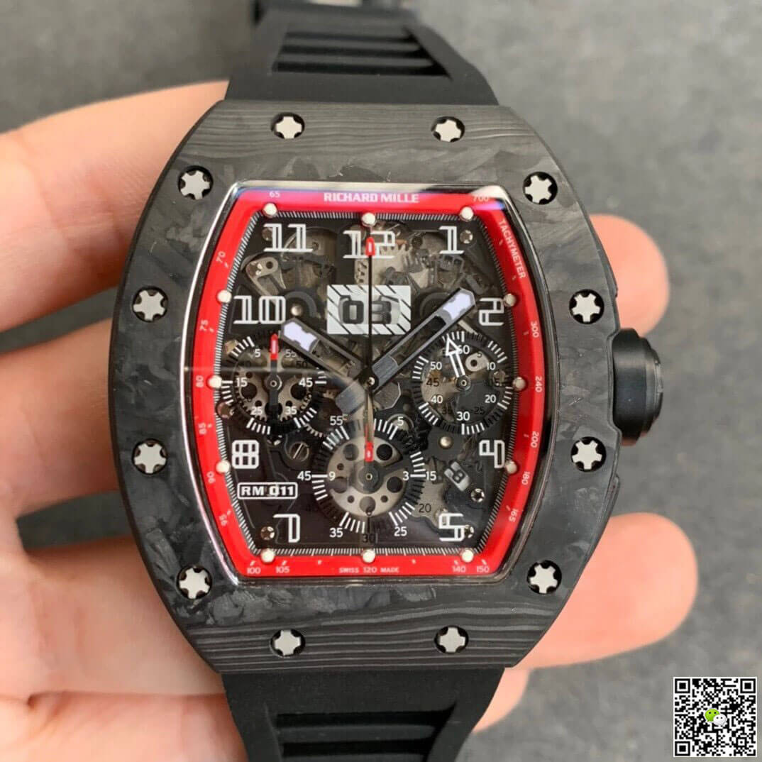 Best Replica Replica Richard Mille RM011 1:1 Best Edition KV Factory Carbon Fiber Case - Colareps