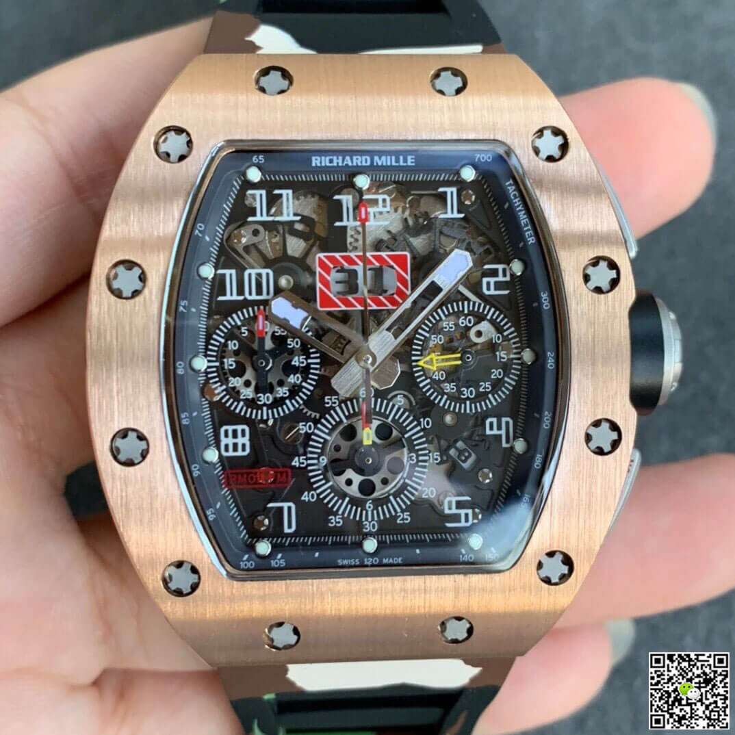 Best Replica Replica Richard Mille RM11 1:1 Best Edition KV Factory Rose Gold Camouflage Strap - Colareps