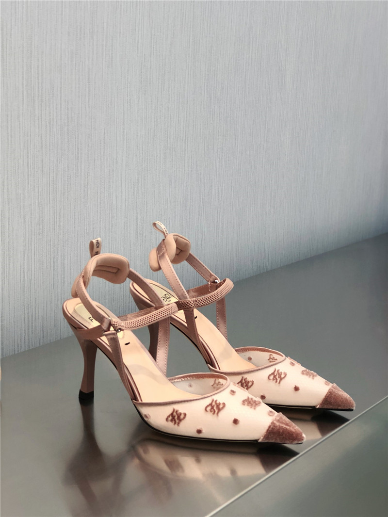 Best Replica fendi new FF graceful streamlined Colibrì slingback shoes - Colareps