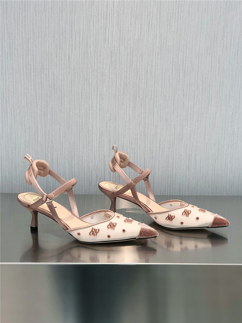 Best Replica fendi new FF graceful streamlined Colibrì slingback shoes - Colareps