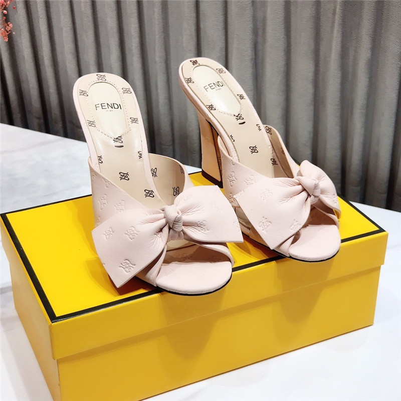 Best Replica fendi block heel sandals white - Colareps