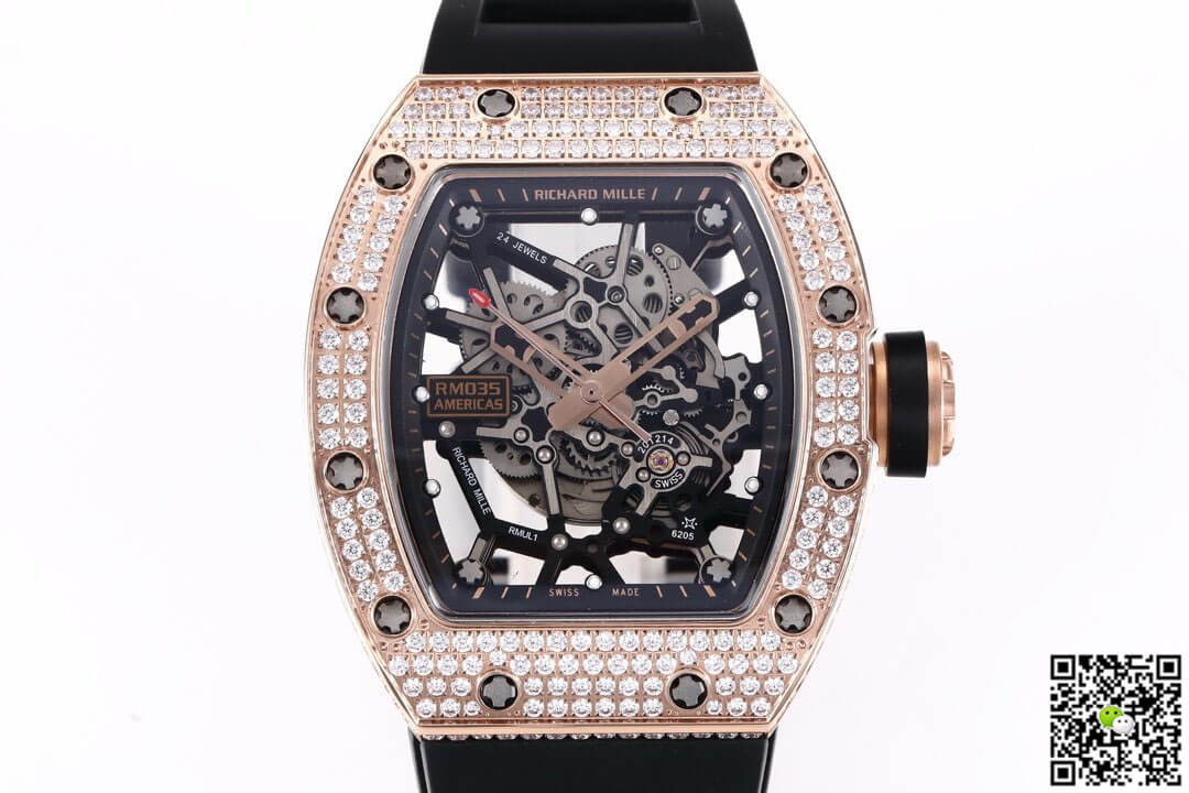 Replica Richard Mille RM035 Americas 1:1 Best Edition KV Factory D1am0nd Case