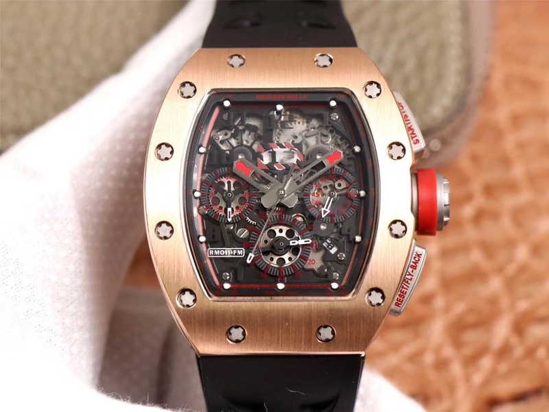 Replica Richard Miller RM011-03 flyback Chronograph 1:1 Best Edition KV factory rose gold case Swiss RMAC3