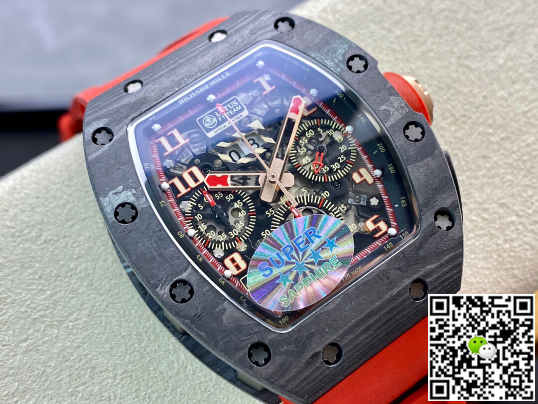 Richard Mille Replica RM011 1:1 Best Edition KV Factory V3 Red Rubber Strap