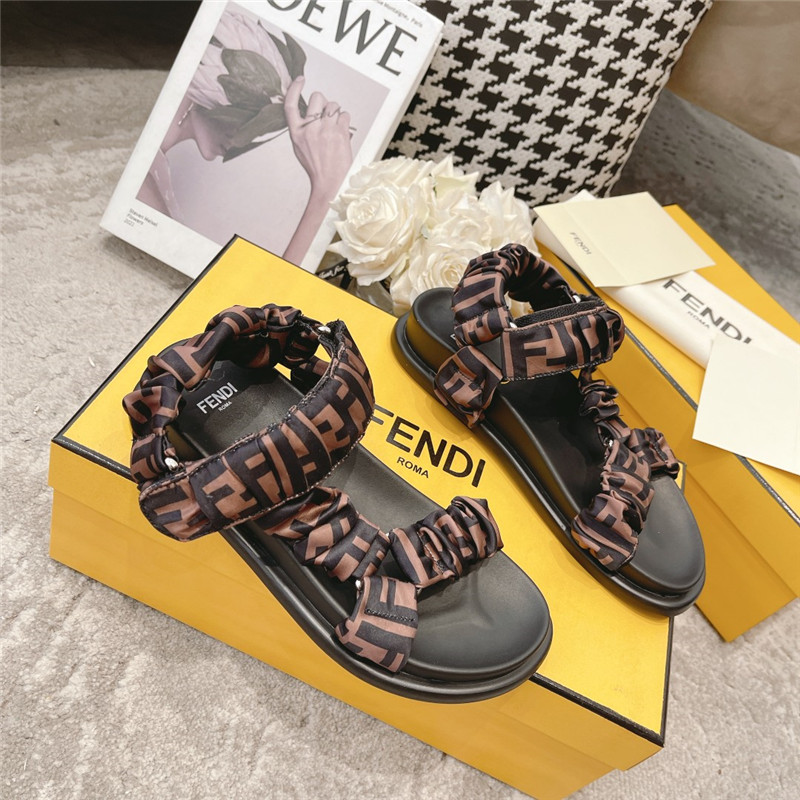 Best Replica fendi letters webbing sandals - Colareps