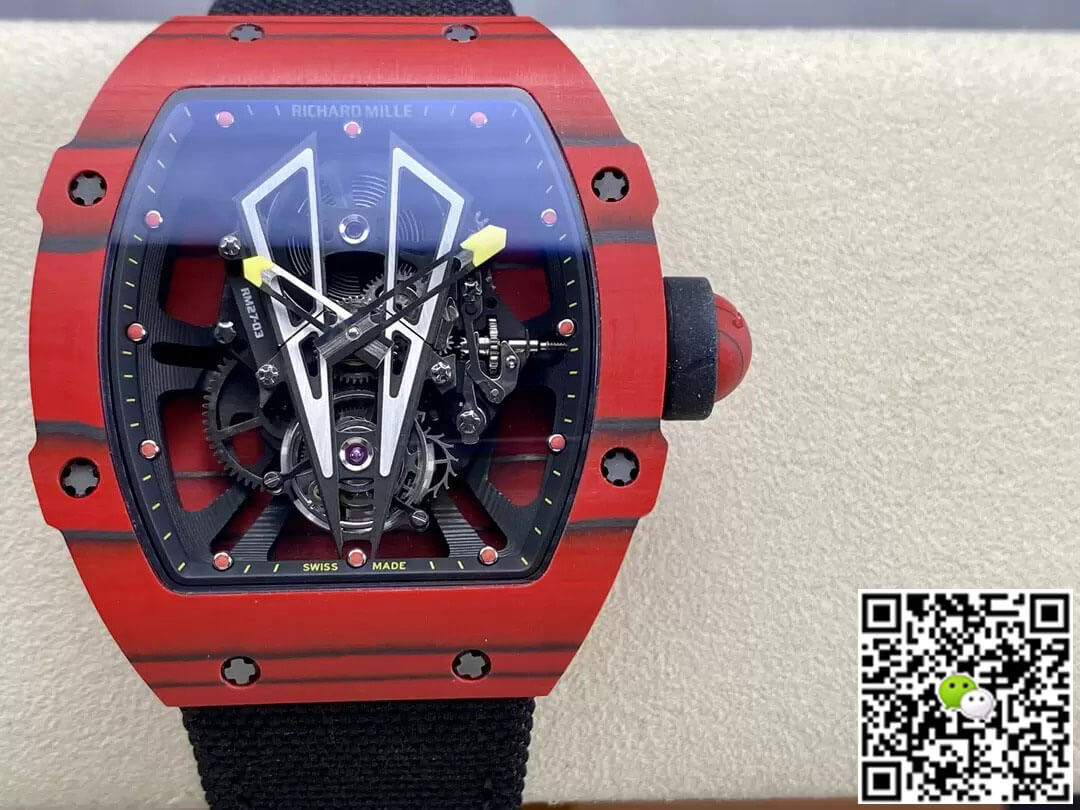 Best Replica Richard Mille Replica RM27-03 Tourbillon 1:1 Best Edition BBR Factory Red Carbon Fiber Case - Colareps