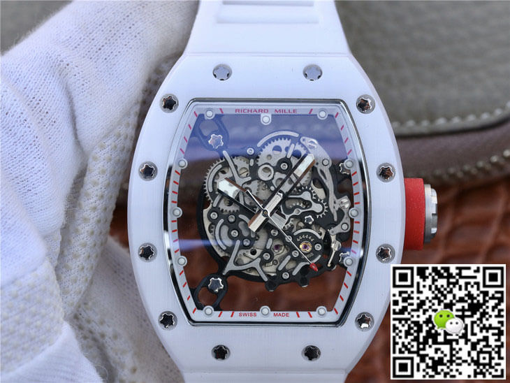 Replica Richard Mille RM055 1:1 Best Edition KV Factory White Rubber Strap