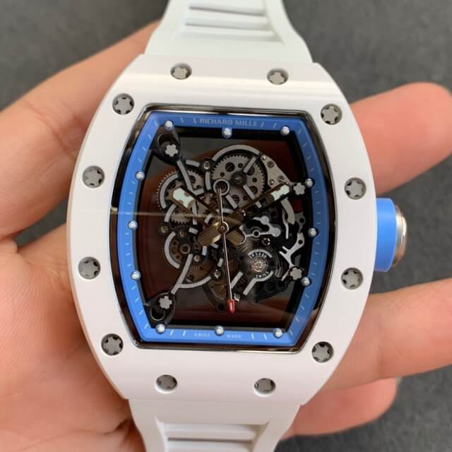 Best Replica Replica Richard Mille RM055 1:1 Best Edition KV Factory V2 White Strap - Colareps