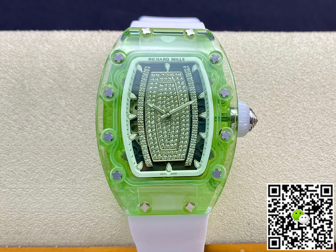 Best Replica Richard Mille Replica RM07-02 Pink Lady Sapphire 1:1 Best Edition RM Factory Transparent Dial - Colareps