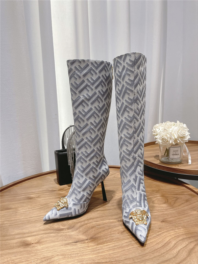 Best Replica Versace Fendace FF Jacquard Boots - Colareps