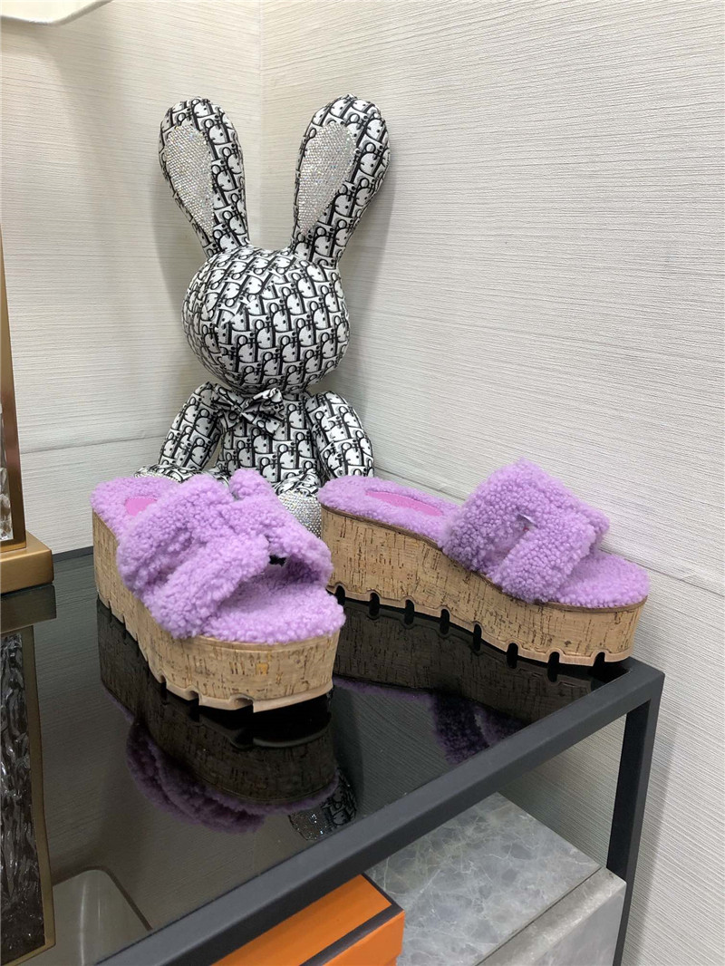 Best Replica Hermès Teddy Fur Slippers - Colareps