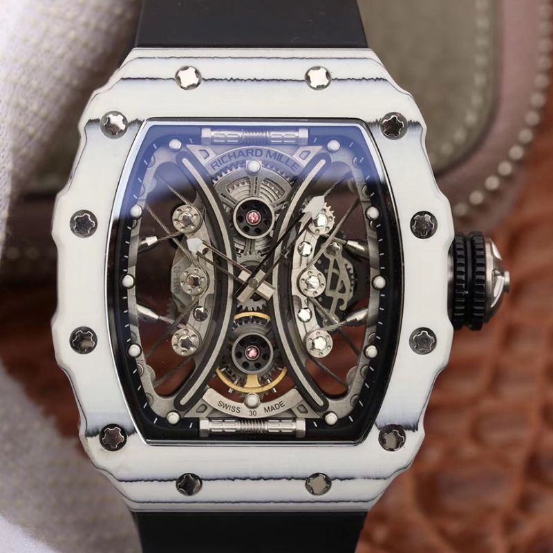 Replica Richard Mille Pablo Mac Donough RM53-01 1:1 Best Edition Swiss ETA Imported mechanical movement Skeleton Dial Black rubber strap