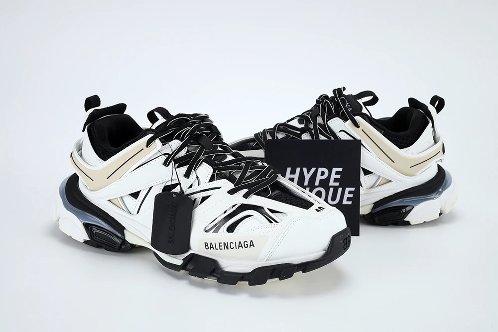 Best Replica BALENCIAGA TRACK LED SNEAKER WHITE BLACK - Colareps