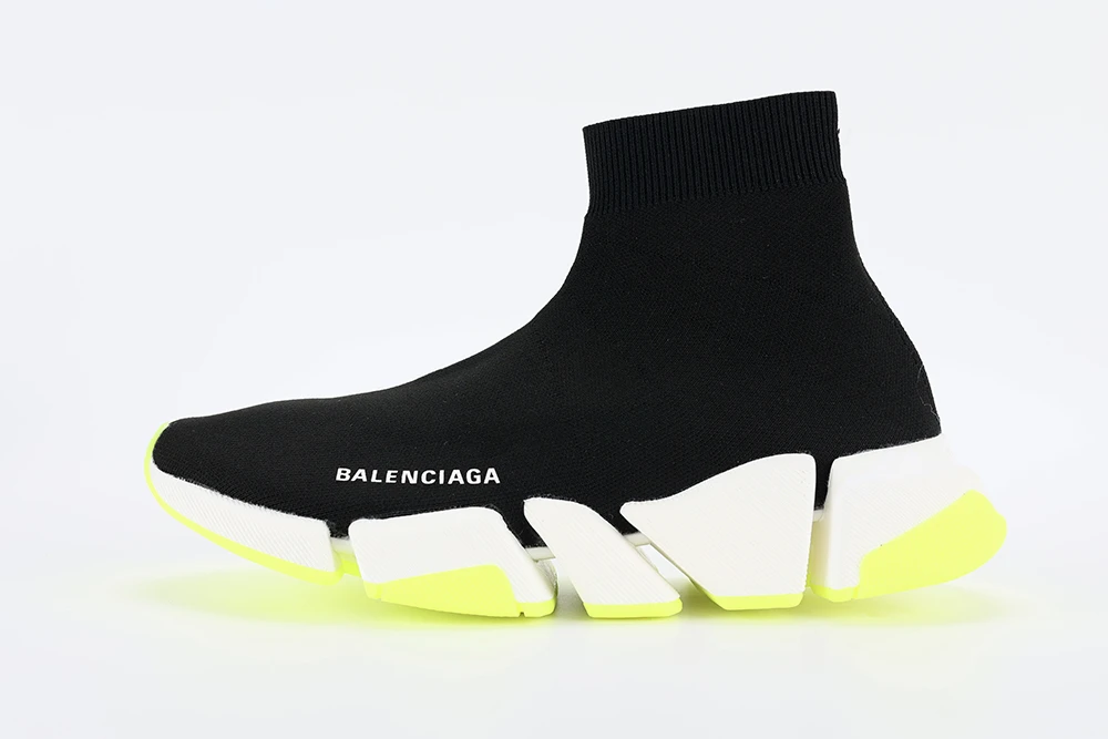 Best Replica Balenciaga Speed 2LT BLACK/WHITE/FLUORESCENT GEEN - Colareps