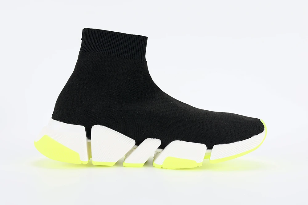 Best Replica Balenciaga Speed 2LT BLACK/WHITE/FLUORESCENT GEEN - Colareps