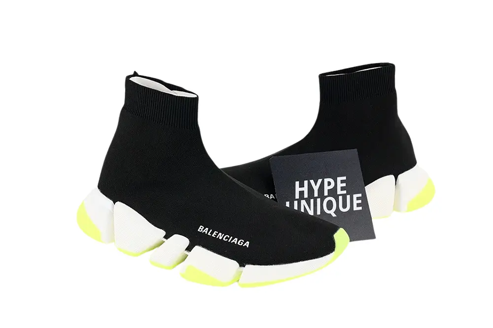Best Replica Balenciaga Speed 2LT BLACK/WHITE/FLUORESCENT GEEN - Colareps