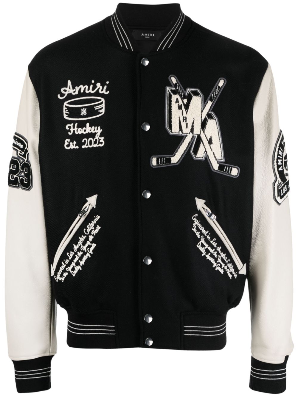 Best Replica Amiri Replica logo-appliqué varsity jacket - Colareps