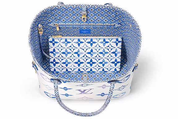 Best Replica Louis Vuitton Dupe Neverfull MM Monogram Blue-Louis Vuitton Replica - Colareps