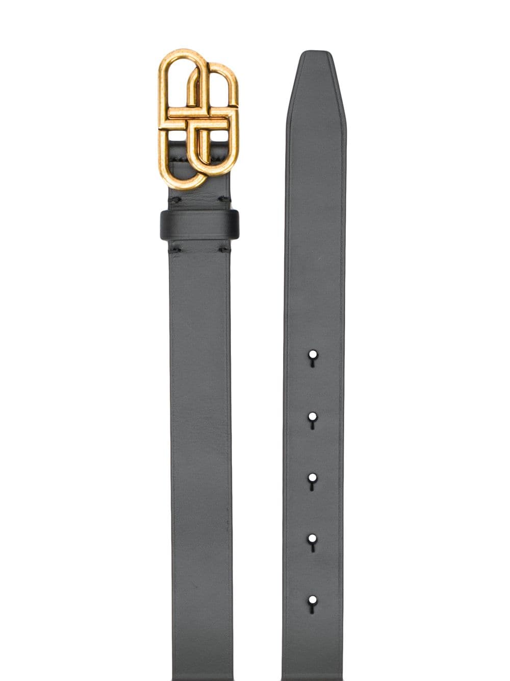 Best Replica Balenciaga Dupes BB logo thin leather belt - Colareps