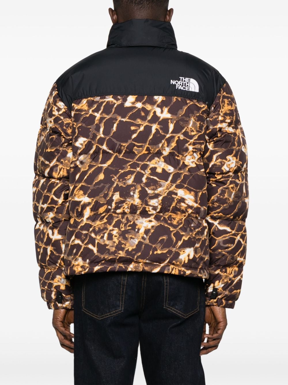 Best Replica North Face Dupe abstract-pattern print padded-design jacket - Cola - Colareps