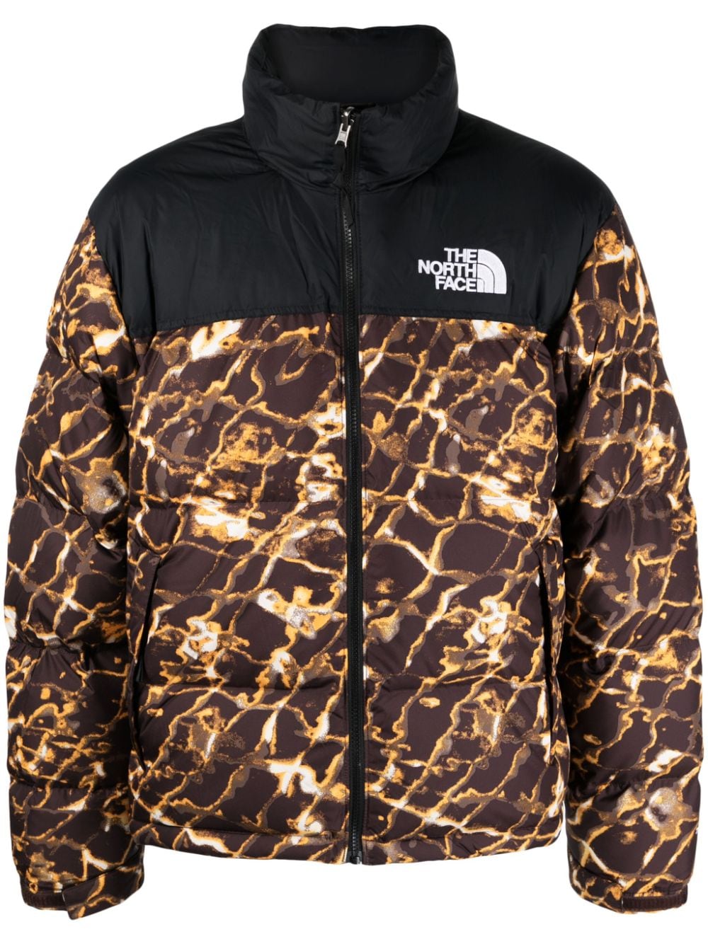 Best Replica North Face Dupe abstract-pattern print padded-design jacket - Cola - Colareps