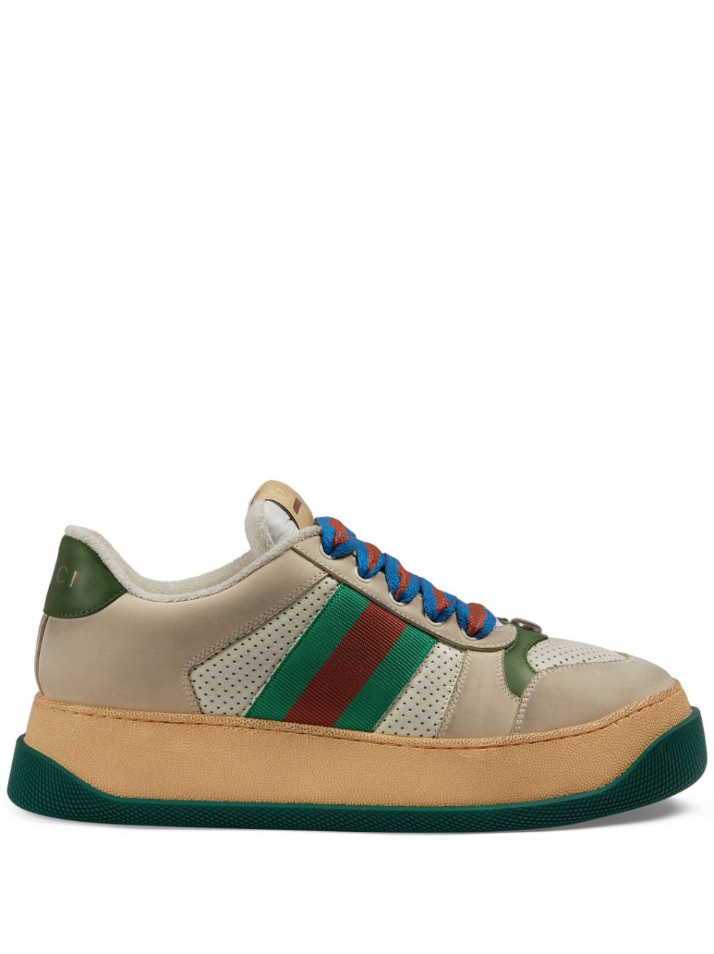 Best Replica Gucci Screener low-top leather sneakers - Cola - Colareps