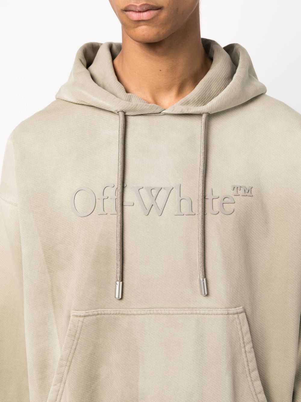 Best Replica Off White Replica logo-embossed cotton hoodie - Cola - Colareps