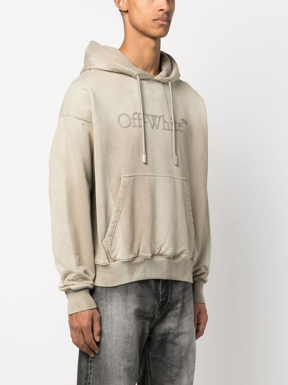 Best Replica Off White Replica logo-embossed cotton hoodie - Cola - Colareps